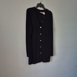 Liz Baker Black Button-Down Cardigan